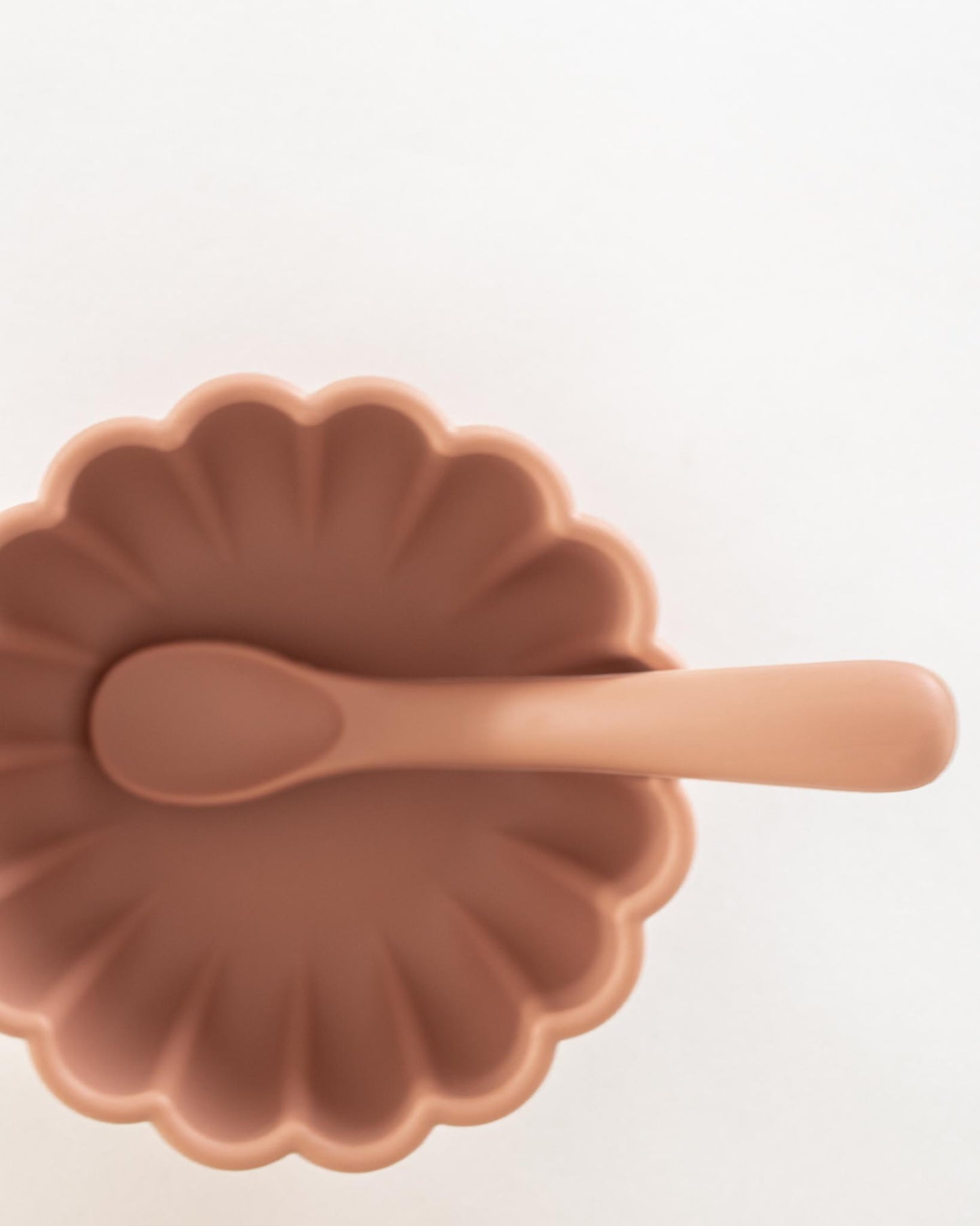 scalloped bowl and spoon